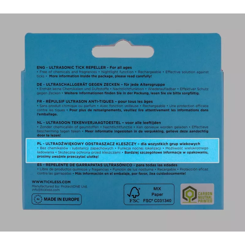 Tickless Run blu repellente per zecche per persone