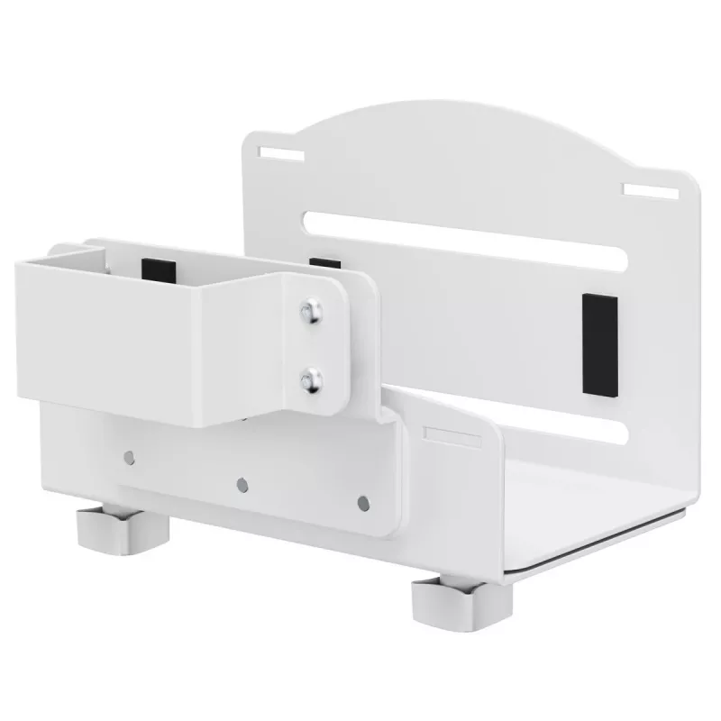 Supporto per CPU MACLEAN MC-116W, design regolabile in altezza e orientabile per il montaggio sottoscrivania