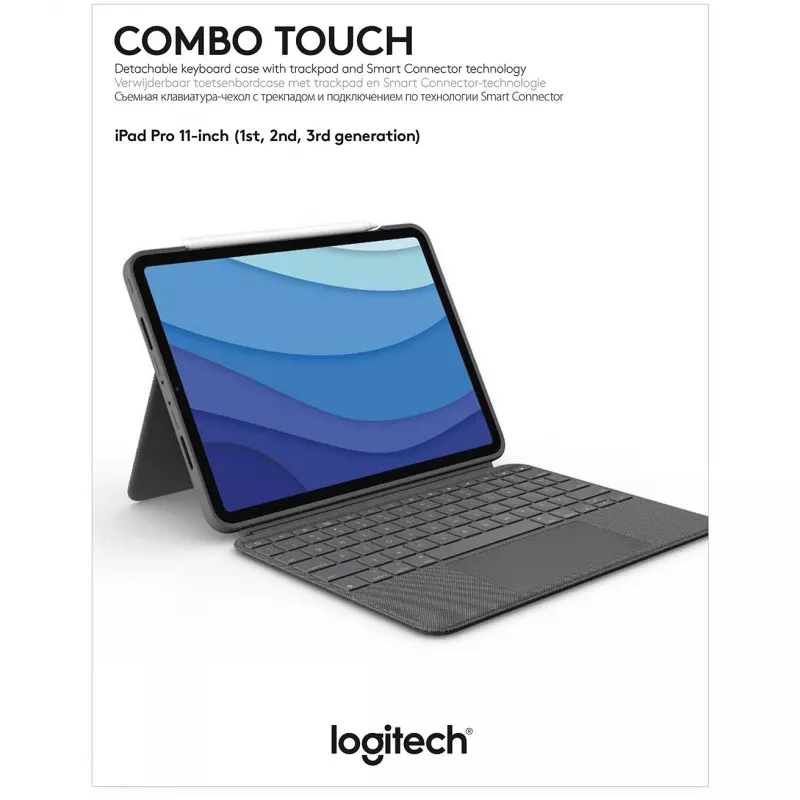 Case con tastiera Combo Touch US iPad Pro 11 1,2,3 Gen grigio