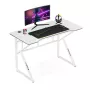 Tavolo gaming huzaro Hero 1.6 bianco — piano dritto in MDF/carbonio 1200×600 mm, struttura in metallo, altezza 750 mm