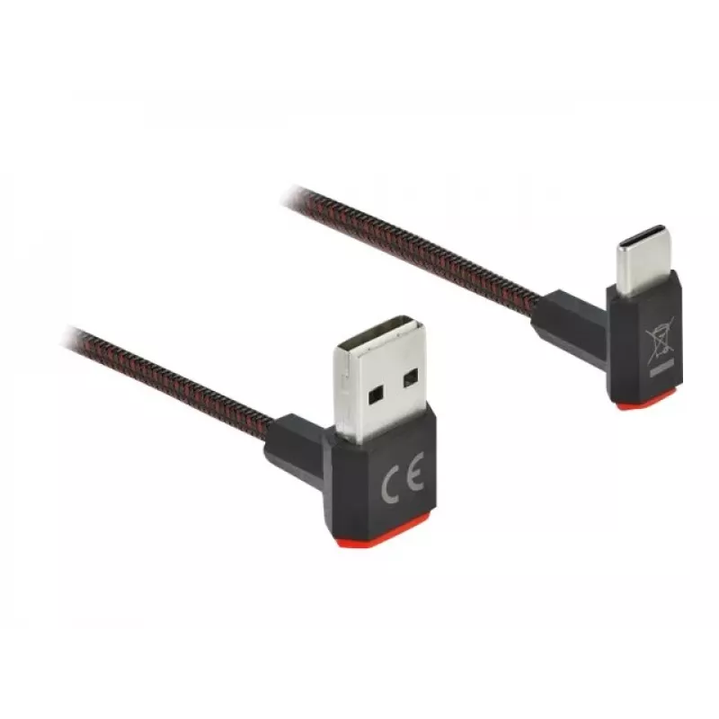 Cavo USB DeLOCK EASY-USB 2.0 Type-A maschio a Type-C maschio angolare 0,2 m nero