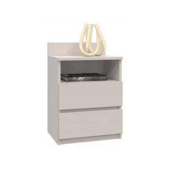 Comodino Top e shop Malwa con 2 cassetti, 40×32×59 cm, finitura cashmere