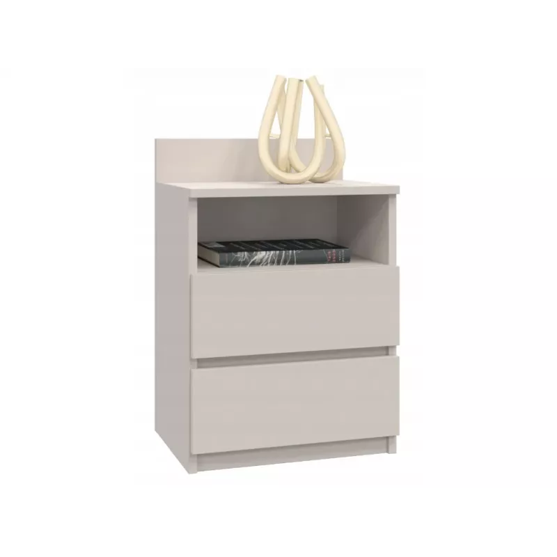 Comodino Top e shop Malwa con 2 cassetti, 40×32×59 cm, finitura cashmere