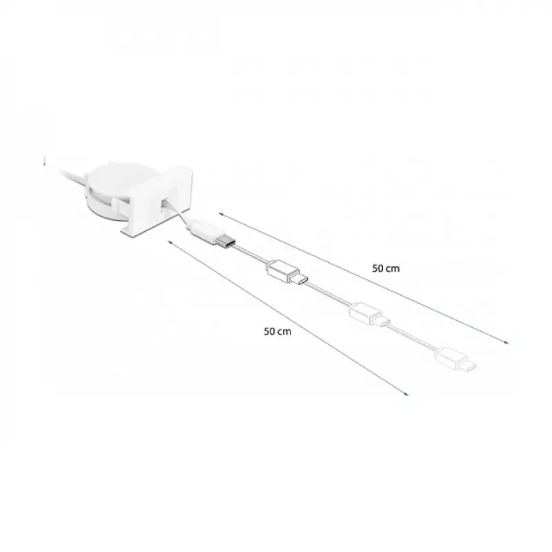 Cavo avvolgibile DeLOCK Easy 45 USB 2.0 Type-A a Type-C 0,62 m