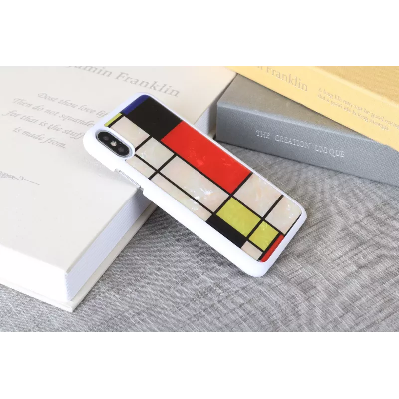 iKins Mondrian custodia per iPhone XS/X, bianca, K1624H