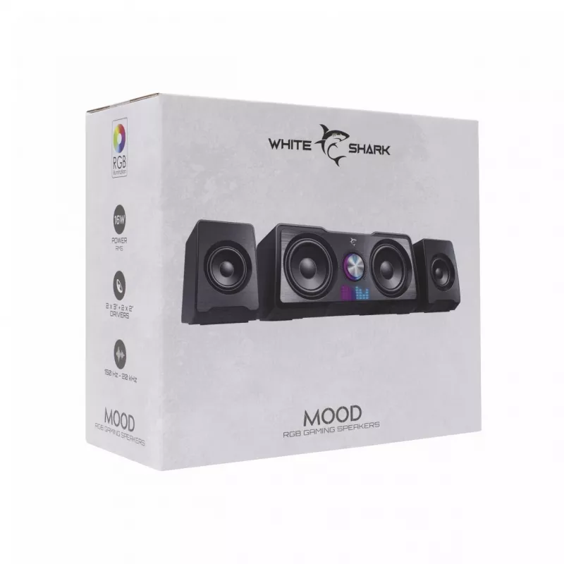 White Shark GSP-968 Mood RGB Gaming 2.2 sistema di altoparlanti nero