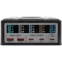 Caricabatterie multiporta Exsys EX-1107 260W, nero, Power Delivery multiporta per più dispositivi