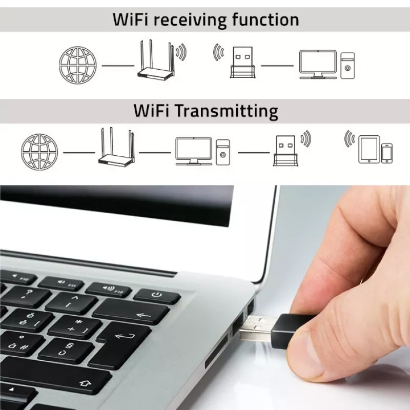 Adattatore USB Wi-Fi QOLTEC NANO 56986 — Mini-N, USB 2.0, 802.11n