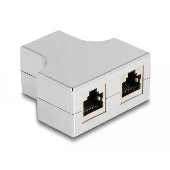 DeLOCK adattatore splitter RJ45 a T 1 x RJ45 femmina su 2 x RJ45 femmina Cat.5e STP