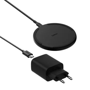 Caricabatterie wireless Belkin WIA012KQBK 15W con alimentatore 20W, nero