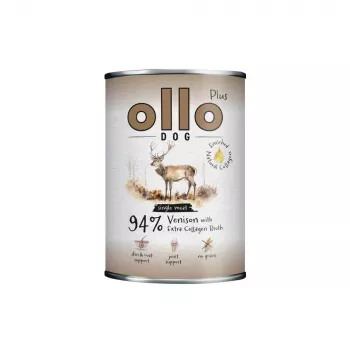 Ollo Plus Collagen cervo 400 g scatoletta per cani