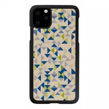 Custodia per smartphone Man and Wood per iPhone 11 Pro Max – triangolo blu, copertura protettiva nera