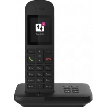 Telekom Sinus A12 - Telefono analogico/DECT - portatile - funzione vivavoce - 100 voci - nero (40823660)