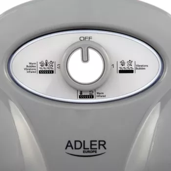 Massaggiatore per gambe Adler AD 2167 con massaggio a rulli e vibrante, calore, intensità regolabile, 80 W, grigio bianco