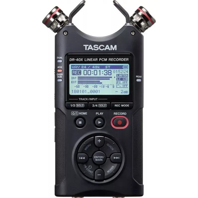 Tascam DR-40X - registratore digitale portatile con interfaccia USB, registrazione stereo 2 x