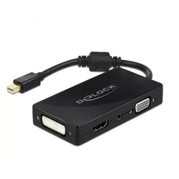 DeLOCK Mini DisplayPort 1.2 a VGA HDMI DVI audio 4K passivo nero