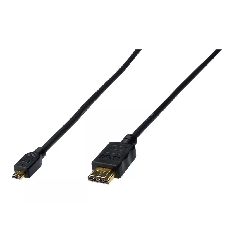 Digitus ASSMANN - Cavo HDMI con Ethernet - 19 pin micro HDMI Type D maschio a HDMI maschio - 1 m - tripla schermatura - nero (AK-330115-010-S)
