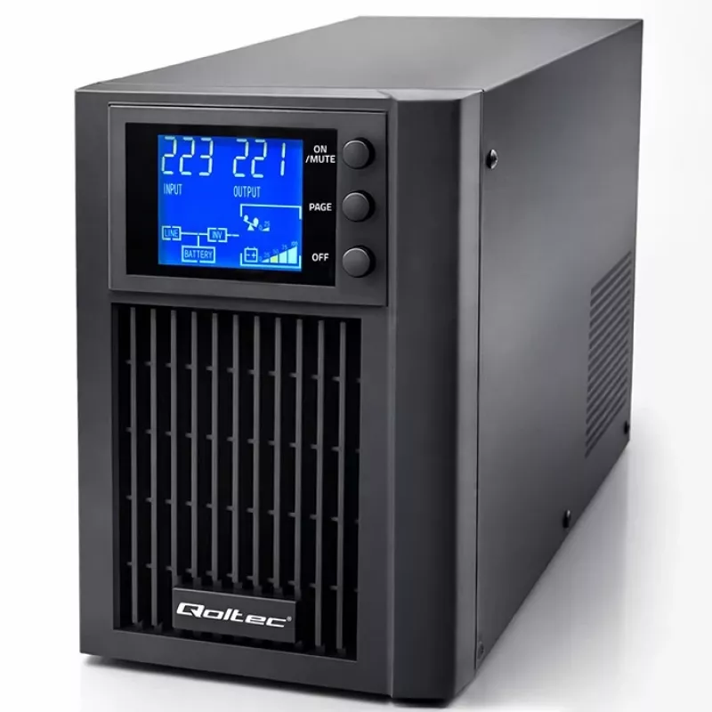 UPS QOLTEC onda sinusoidale pura 1kVA 800W con AVR e display LCD