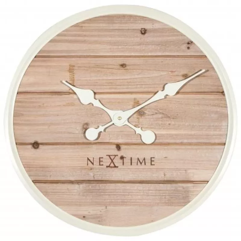 NeXtime orologio 3134wi Plank, Ø50 cm, da parete, bianco