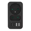 Power splitter MACLEAN MCE249 F/B – 2 prese AC (16A + 6A) con 2×USB-A e 2×USB-C PD 20W, spina EU, nero