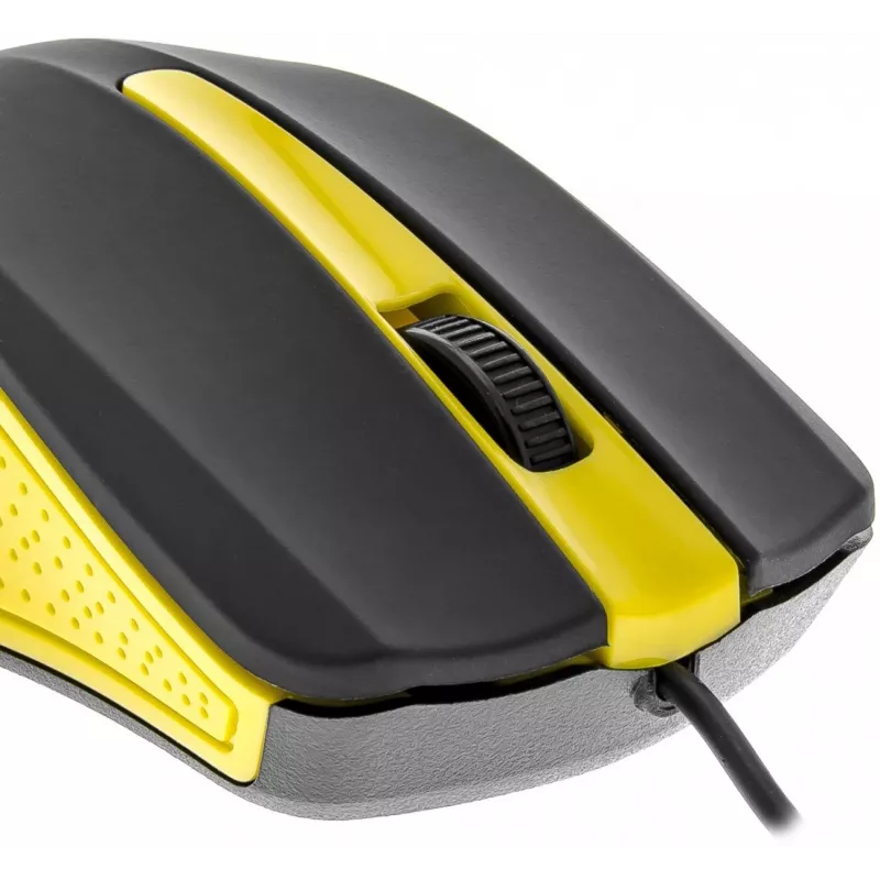Mouse USB con cavo, 3 tasti, superficie gommata