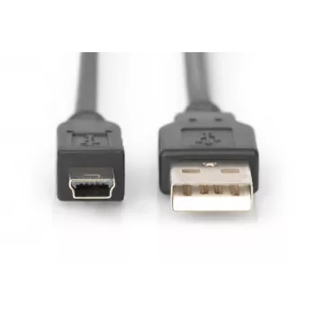 Digitus ASSMANN - cavo USB - USB Type-A, 4 poli (M) - Mini-USB, Type-B (M) - 1 m (USB / Hi-Speed USB) - stampato - nero (AK-300108-010-S)