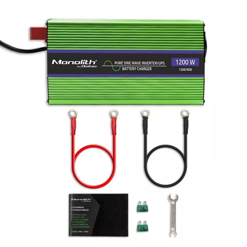 Inverter per auto Qoltec Monolith 1200 W Verde 12 V