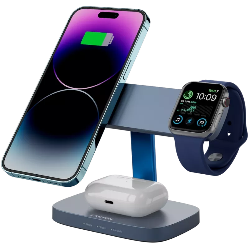 Stazione di ricarica wireless CANYON WCS-310 Canyon grigio scuro – caricabatterie verticale compatibile Qi