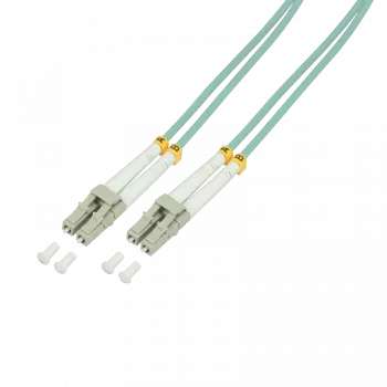 Logilink - Cavo patch - LC Multi-Mode (M) a LC Multi-Mode (M) - 30 m - Fibra ottica - 50/125 µm - OM3 - senza alogeni - acquamarina (FP3LC30)