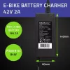Qoltec 50761 caricabatterie per batterie e-bike 36V | 42V | 2A | 5,5*2,5