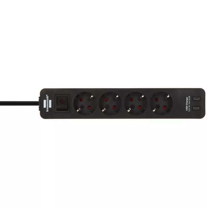 Prolunga elettrica Brennenstuhl 1153240126 1,5 m 4 uscite AC per interni nero bianco