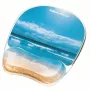 Poggiapolsi per mousepad Fellowes - Mousepad in gel con base antiscivolo in gomma e protezione antibatterica - Mousepad ergonomico per computer, laptop, home office - beige sabbia