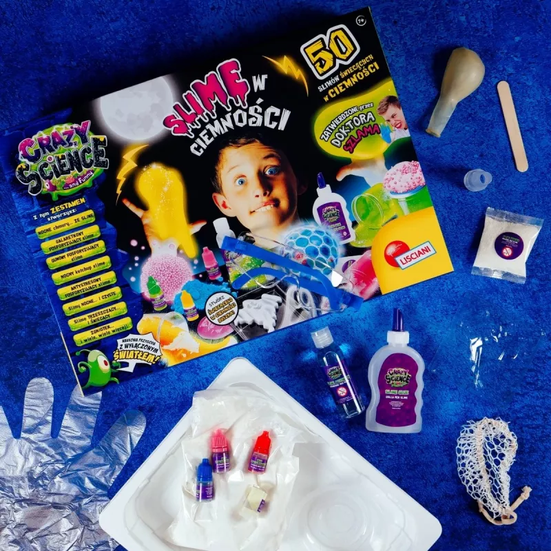 Kit scientifico Liscianigiochi Crazy Science Slime al buio 304-PL89239 — set di esperimenti con slime che brilla al buio