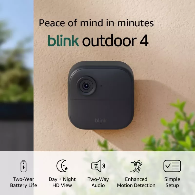 Kit telecamere di sicurezza wireless Amazon Blink Outdoor 4, 4 telecamere