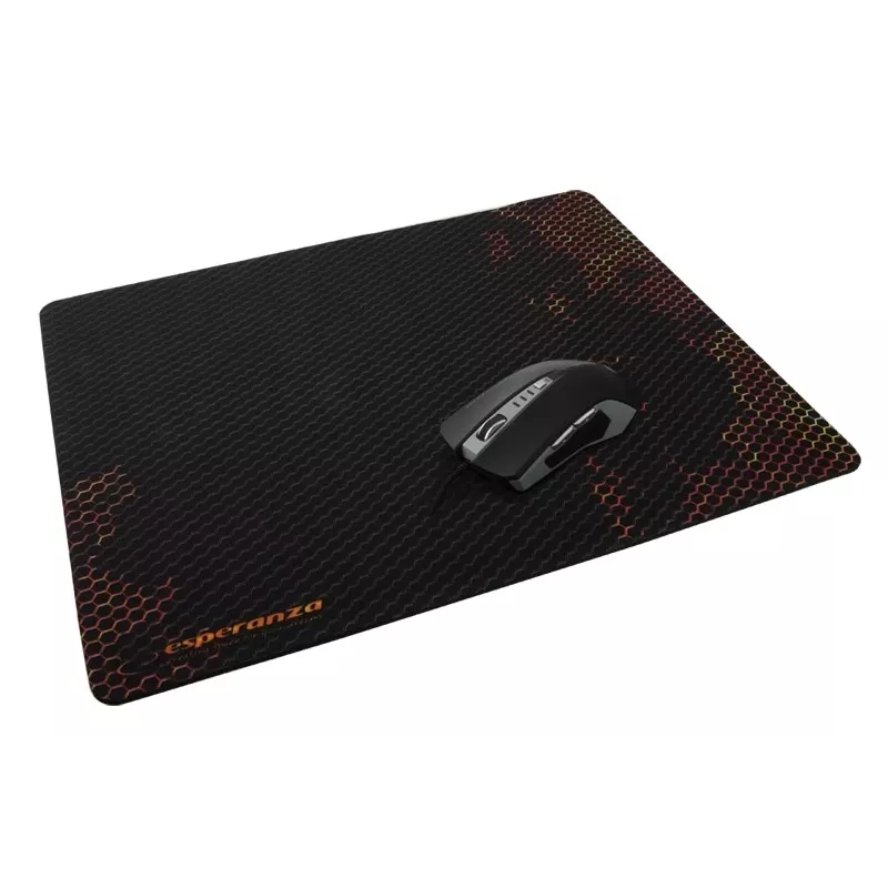 Tappetino mouse ESPERANZA EA146R — tappetino gaming in gomma 440 × 354 × 4 mm, base antiscivolo, nero/rosso