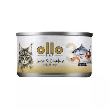Ollo tonno e pollo con gamberi in brodo n. 3 70 g
