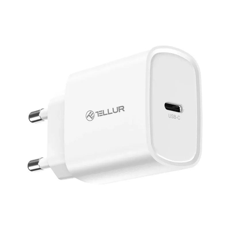 Caricabatterie da parete Tellur TLL151421 20W USB-C PD ricarica rapida per telefoni e tablet
