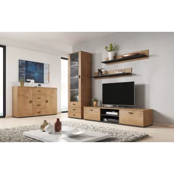 Cama sideboard soggiorno UNI rovere lefkas/nero