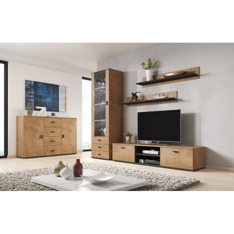 Cama sideboard soggiorno UNI rovere lefkas/nero