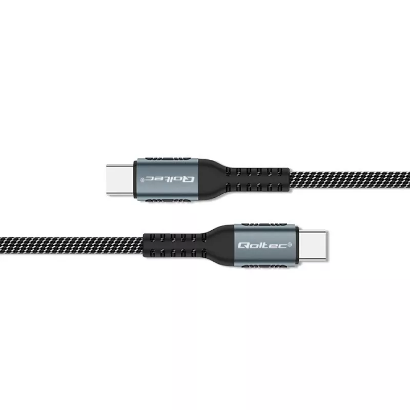 Cavo Qoltec USB 2.0 Type-C a USB 2.0 Type-C 100W QC 3.0 PD 1m nero