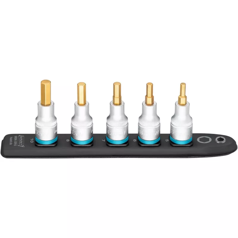 Set di chiavi a bussola esagonali Hazet 986K-SR/5, 5 pezzi, misure 5–10 mm