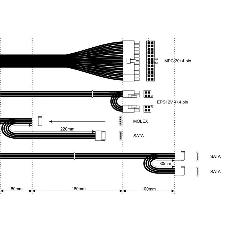 Akyga AK-T1-300 Alimentatore TFX da 300 W, PFC attivo, ventola da 80 mm