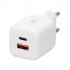 Caricabatterie USB IBOX ILUC42W 42W (max 33W), 1×USB-C PD3.0, 1×USB-A QC3.0, 100–240V, bianco