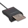 Lettore di carte ID QOLTEC Smart-Chip — USB, nero, 84,5×65×16 mm, 63 g