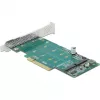 Scheda DeLOCK PCI Express x8 su 2 x NVMe M.2 Key M interne biforcazione formato low-profile
