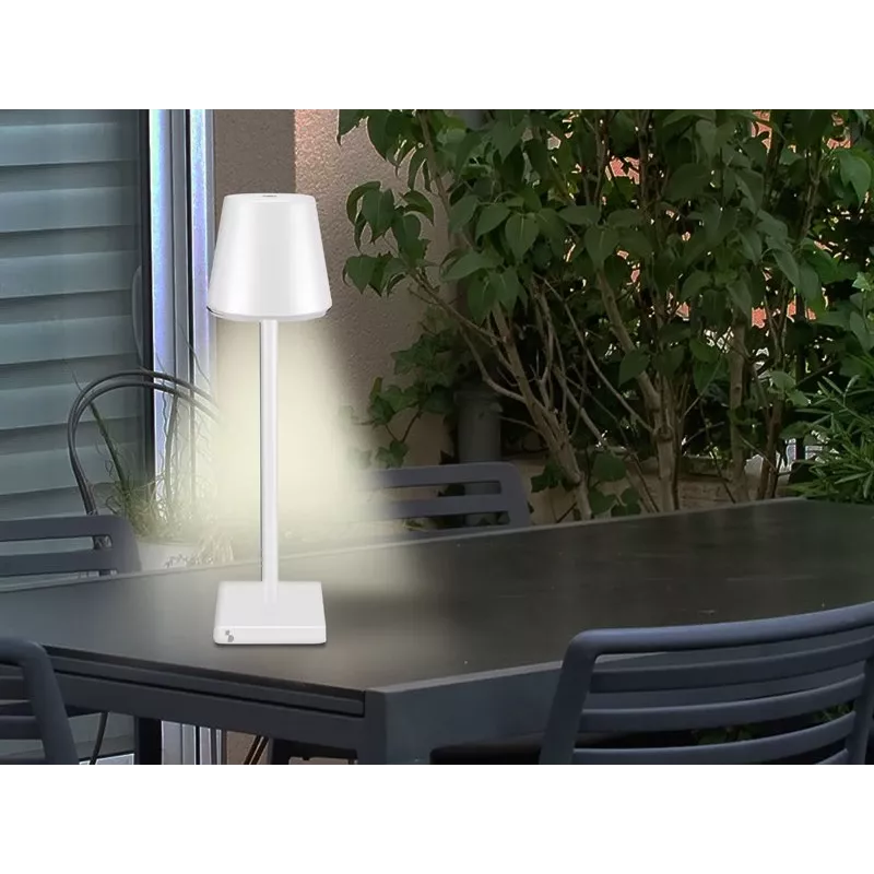 Lampada da tavolo ricaricabile Beper P201UTP102, interruttore touch, 2 W