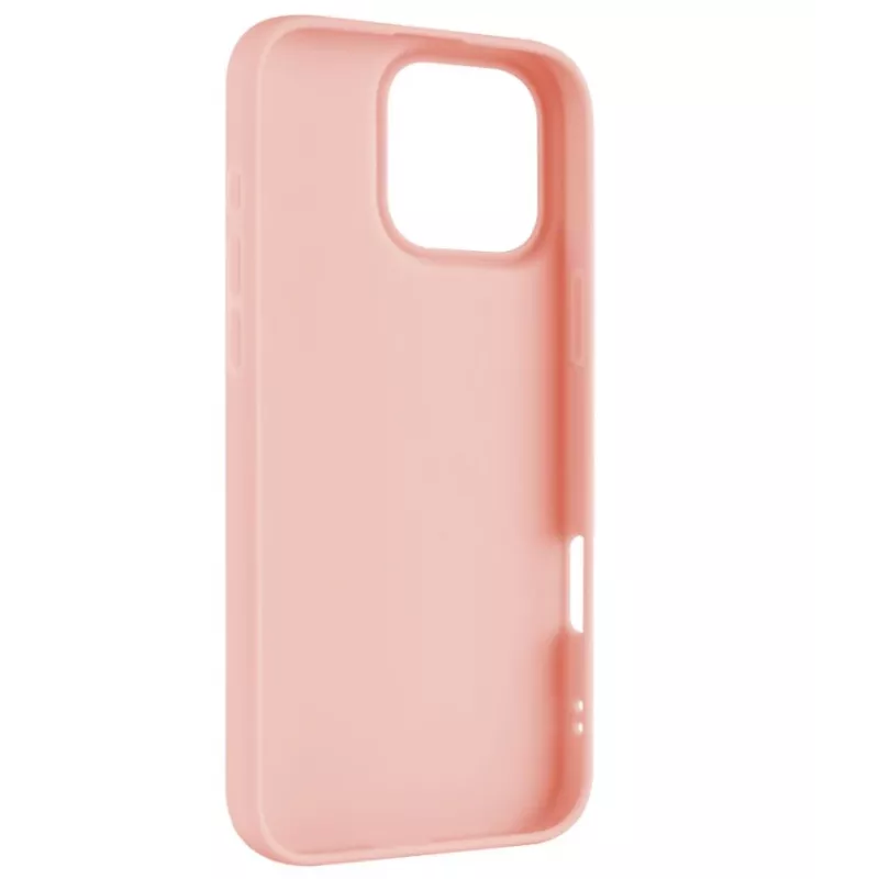 Cover posteriore protettiva FIXED per Apple iPhone 16 Pro Max, superficie gommata, rosa