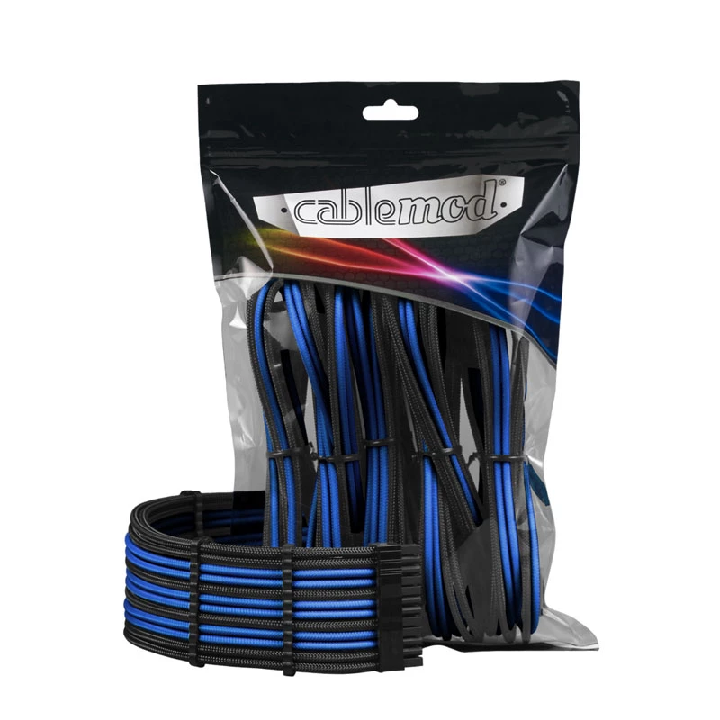 CableMod PRO ModMesh kit prolunga cavo 12VHPWR nero/blu — prolunga alimentazione GPU 12VHPWR