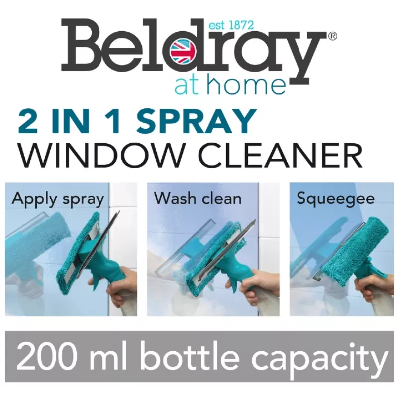 Pulizia finestre 2-in-1 spray Beldray LA024275TQEU7 – strumento spruzzatore e tergivetro