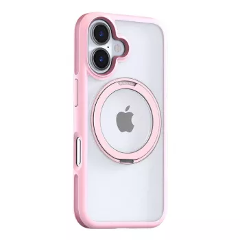 Custodia protettiva Torras Ostand R Fusion per iPhone 16 – rosa, sottile, leggera, protezione da graffi e urti leggeri